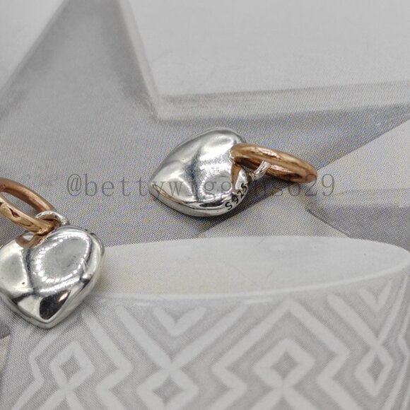 Pandora Two-tone Splittable Family Generation of Hearts Triple Dangle Charm - Picture 10 of 10
